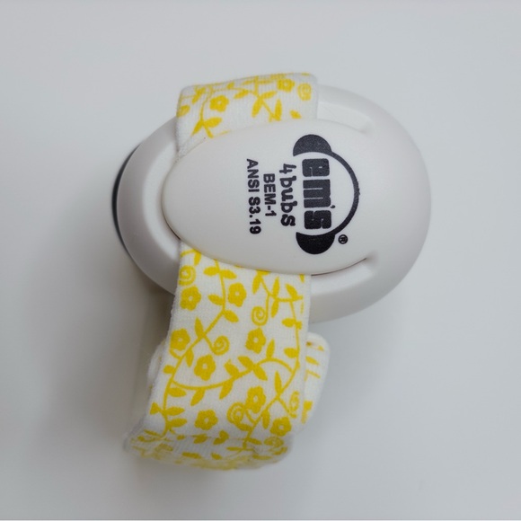 Em's 4 Bubs Yellow Floral Headband Adjustable Noise Reducing Protective Ear Muff - Picture 5 of 10